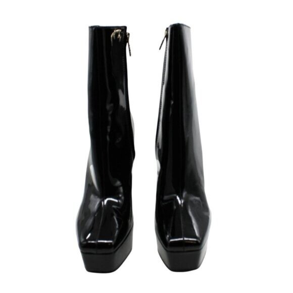 Guess Womens Black 1-1/2 Platform Cushioned Logo Byra Square Toe Dress Booties - Picture 2 of 8